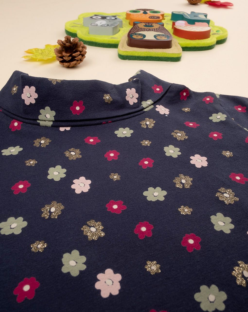 παιδικό μπλούζα ζιβάγκο μπλε φλοράλ για κορίτσι - Prénatal