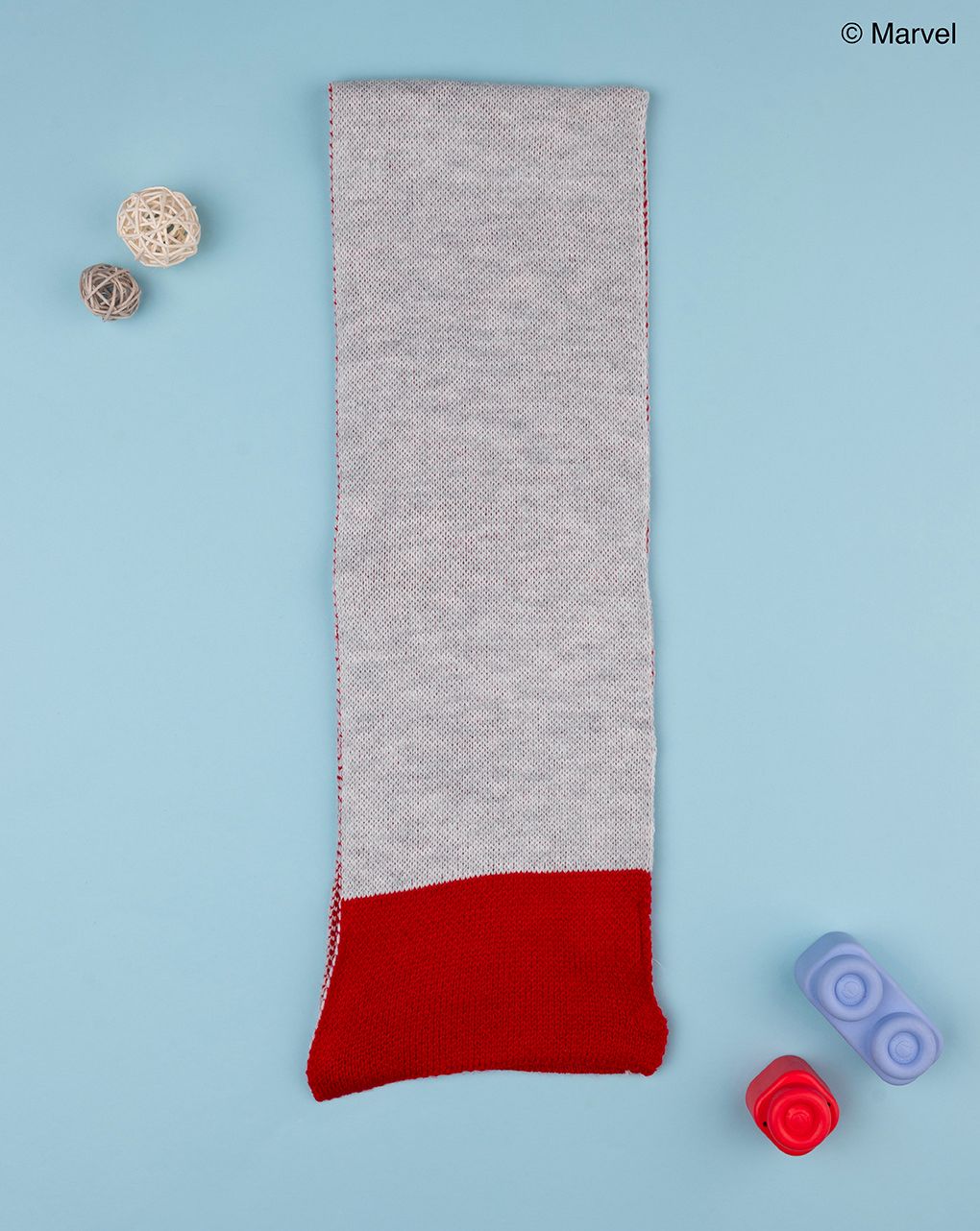 παιδικό κασκόλ πλεκτό γκρι με το spiderman για αγόρι - Prénatal