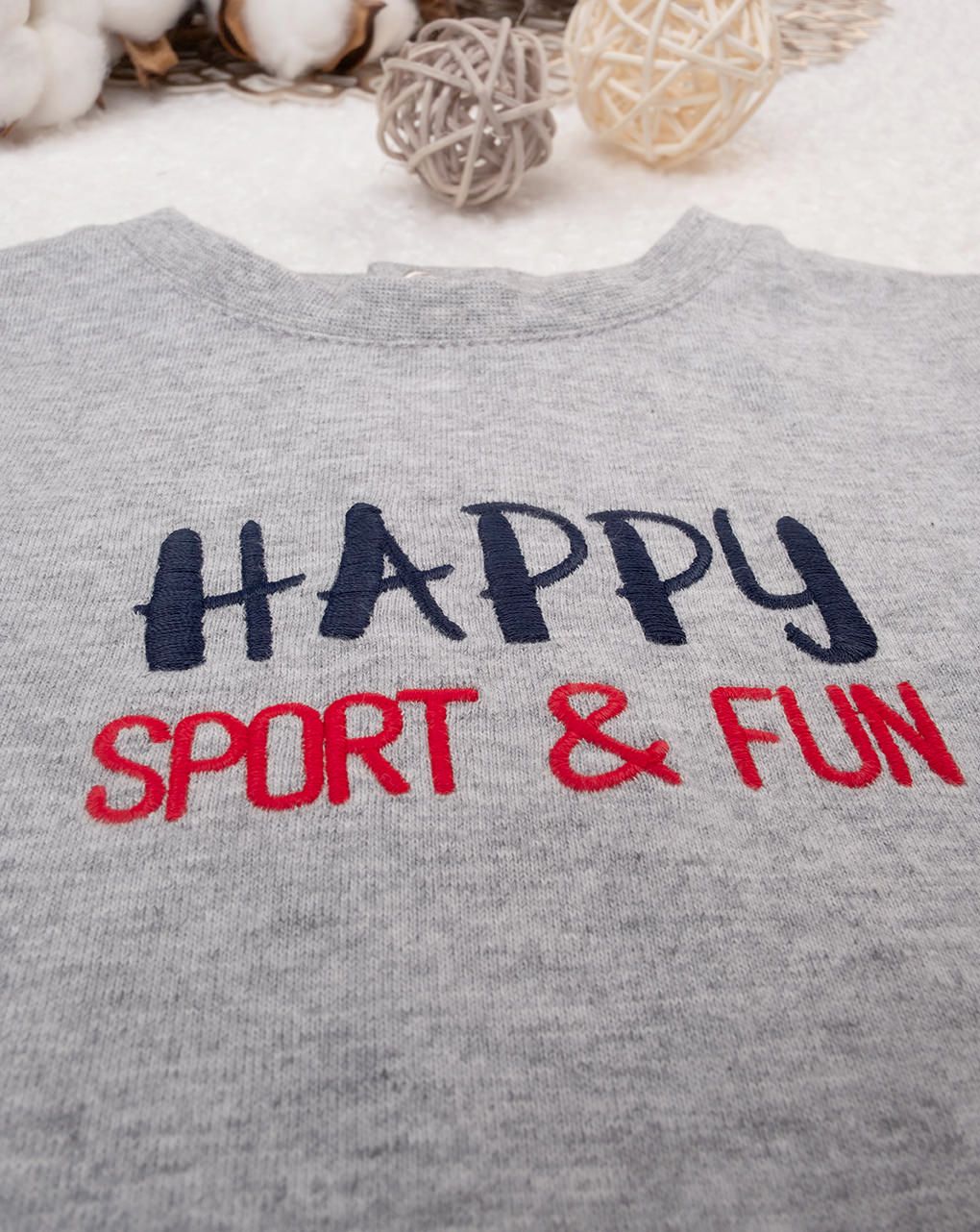 βρεφική μπλούζα γκρι skiing για αγόρι - Prénatal