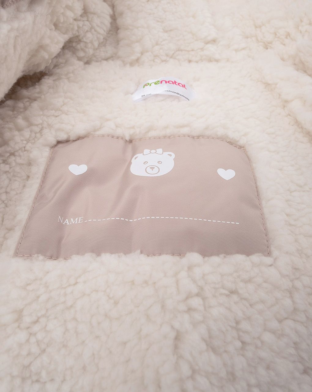 βρεφικό μπουφάν puffer μπεζ με φιογκάκια για κορίτσι - Prénatal