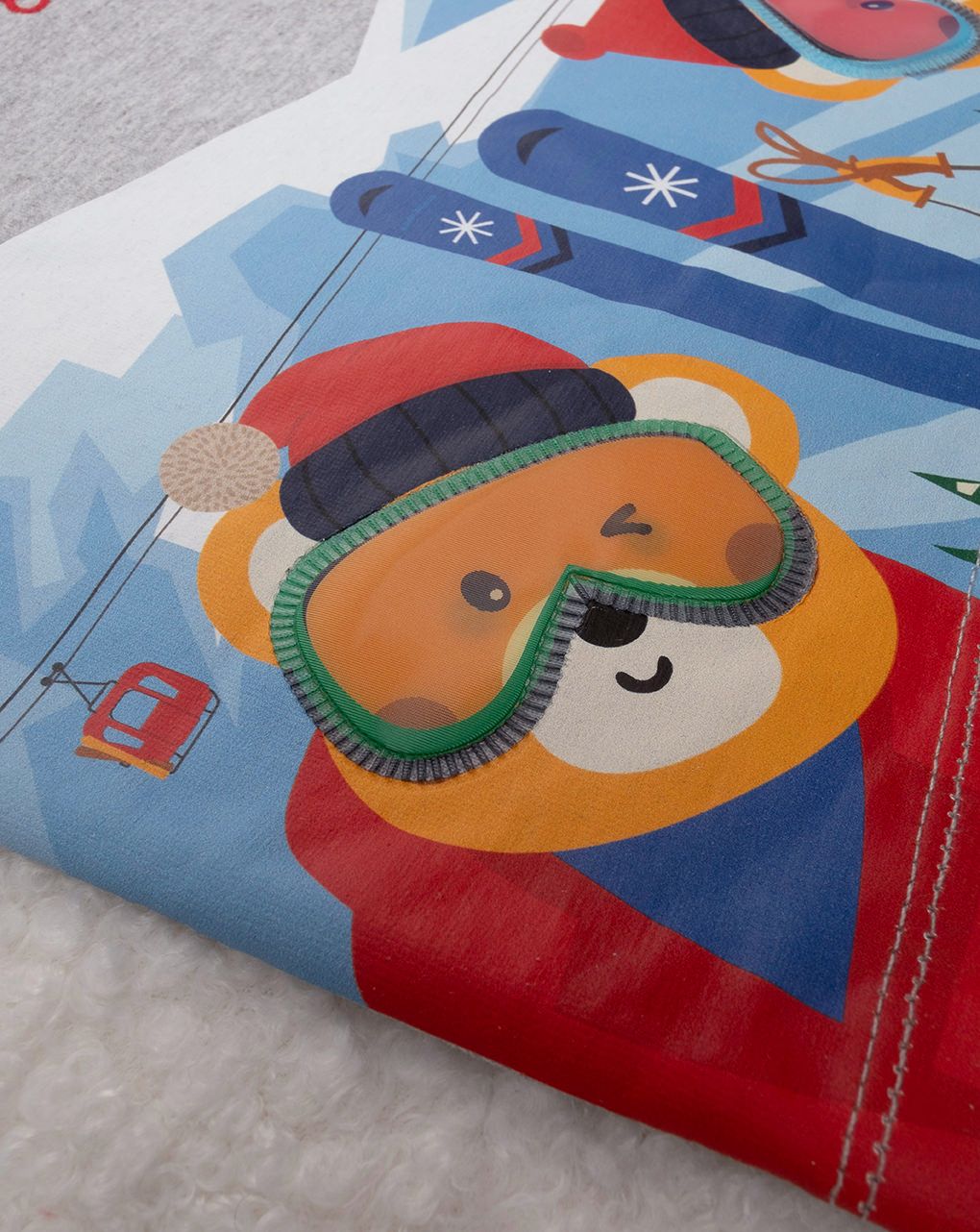 βρεφική μπλούζα γκρι skiing για αγόρι - Prénatal