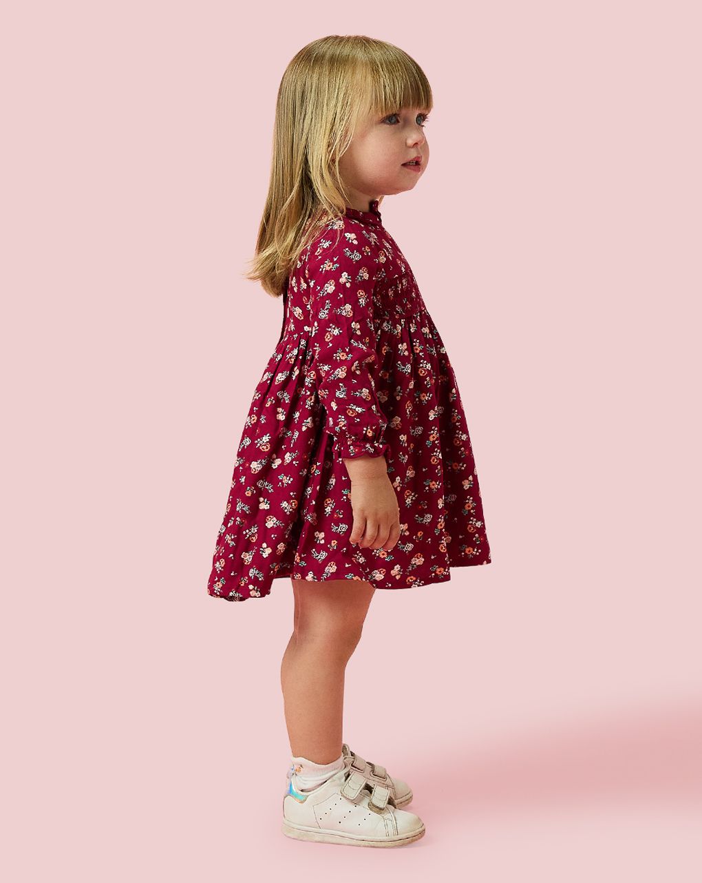 βρεφικό φόρεμα μπορντώ φλοράλ για κορίτσι - Prénatal