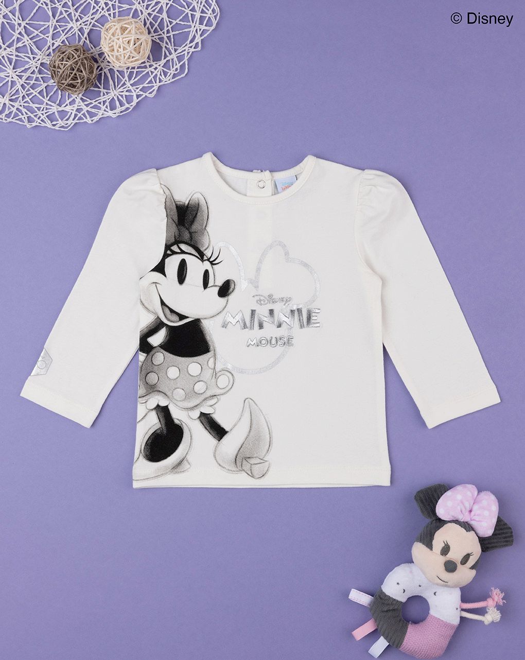 μπλούζα λευκή με τη minnie για κορίτσι - Prénatal