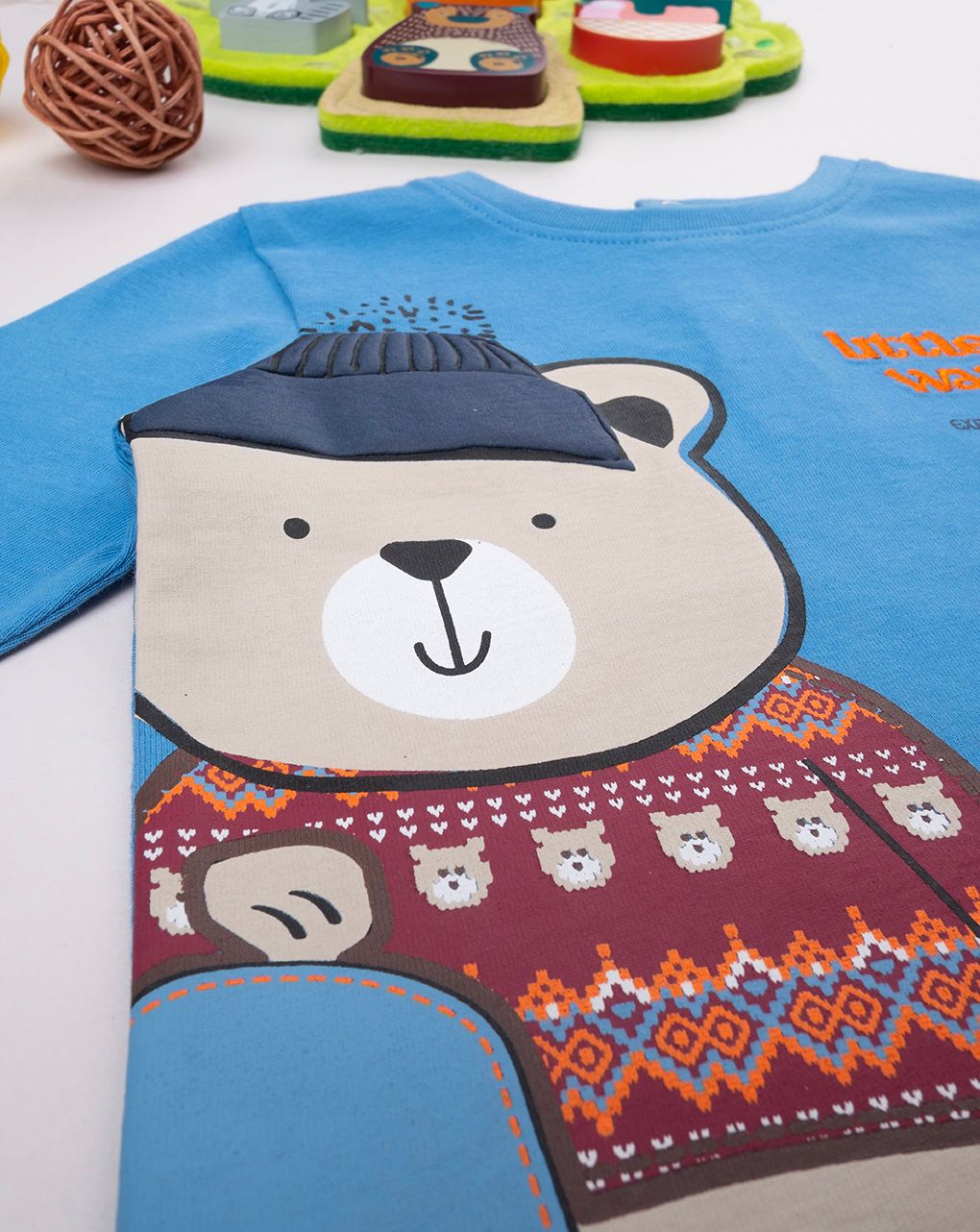 βρεφική μπλούζα γαλάζια teddy για αγόρι - Prénatal