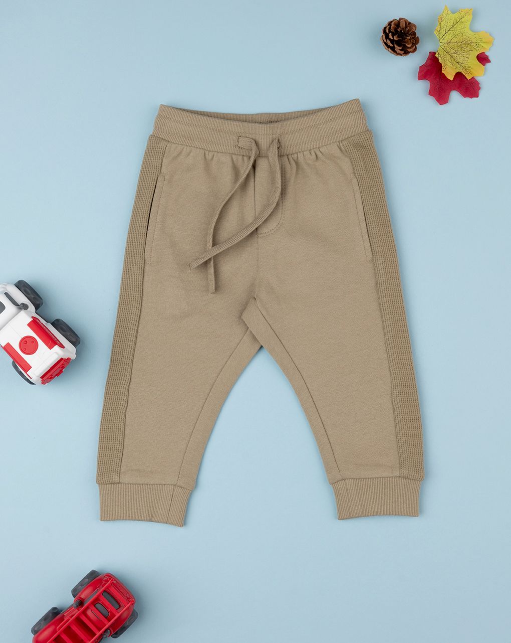 βρεφικό παντελόνι φούτερ πράσινο με ένθετα για αγόρι - Prénatal