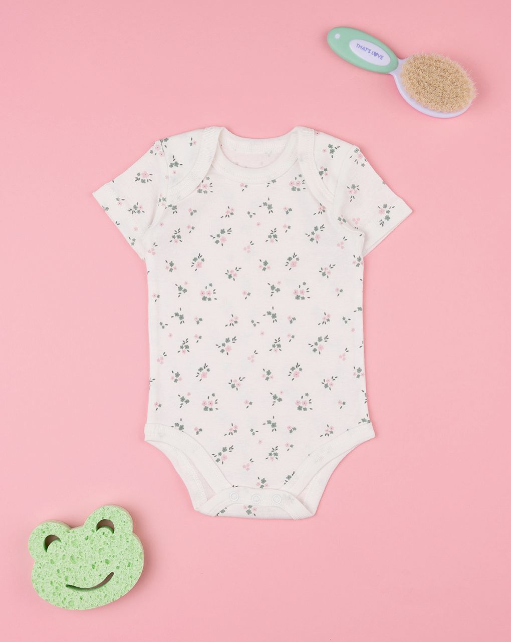 βρεφικό κορμάκι λευκό φλοράλ για κορίτσι - Prénatal