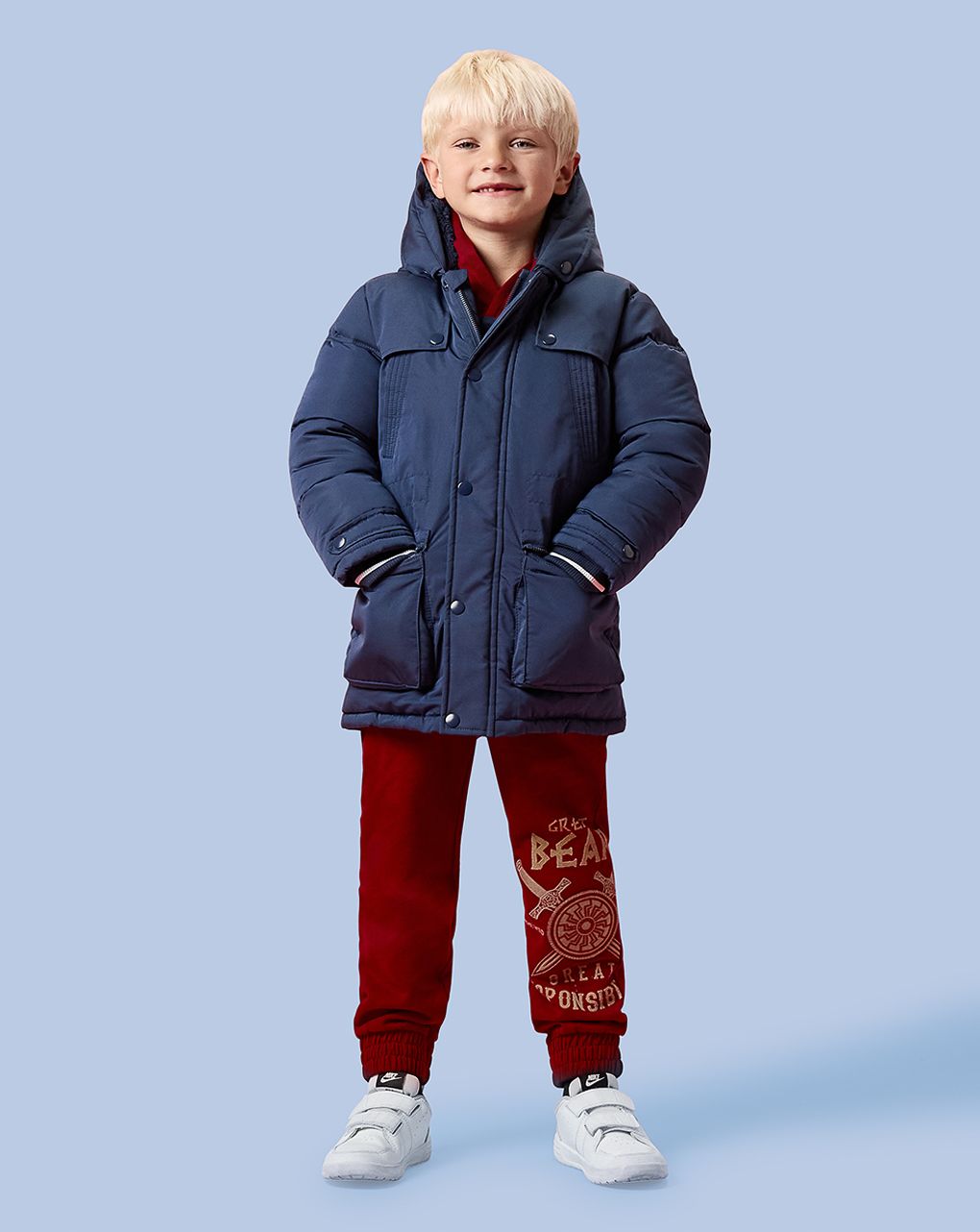 παιδικό μπουφάν φουσκωτό μπλε για αγόρι