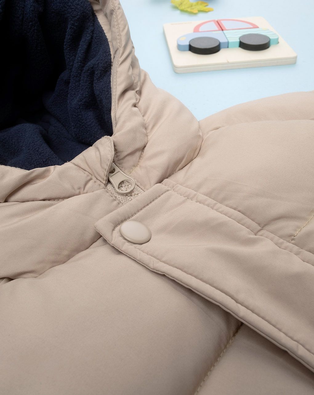 βρεφικό μπουφάν puffer μπεζ για αγόρι - Prénatal