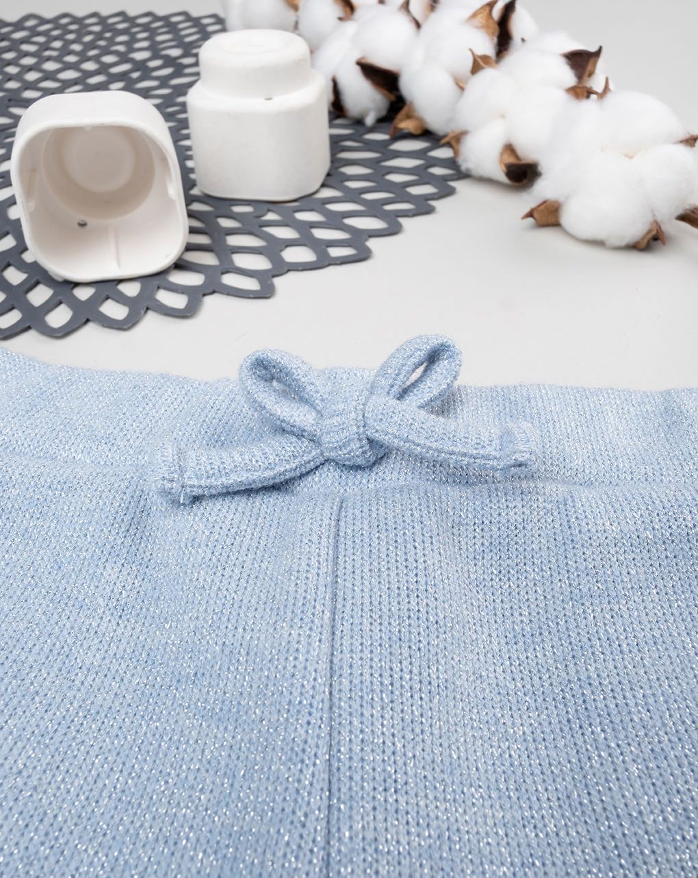 παιδικό παντελόνι φούτερ γαλάζιο lurex για κορίτσι - Prénatal