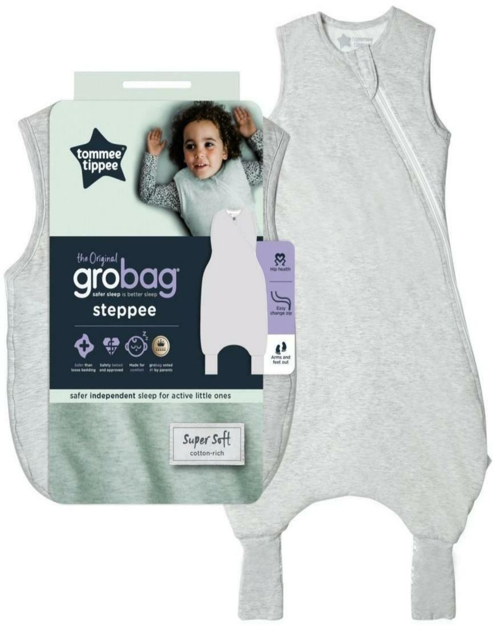 Gro υπνόσακος steppee καλοκαιρινός 0.2 tog grey marl 18-36 μηνών - The Gro Company