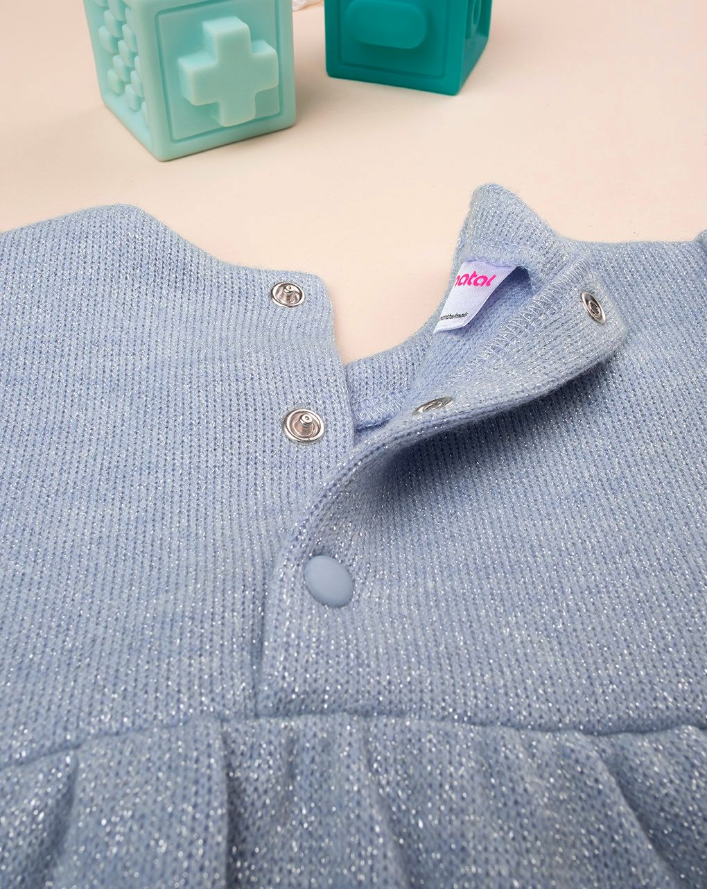 βρεφικό φόρεμα γαλάζιο lurex για κορίτσι - Prénatal