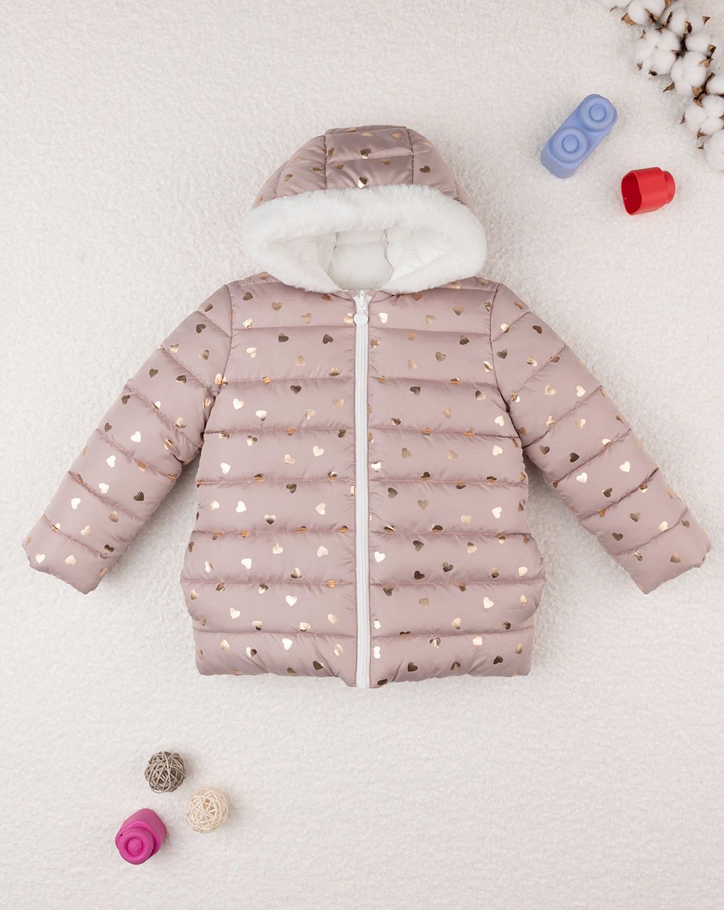 παιδικό μπουφάν puffer dusty pink για κορίτσι - Prénatal