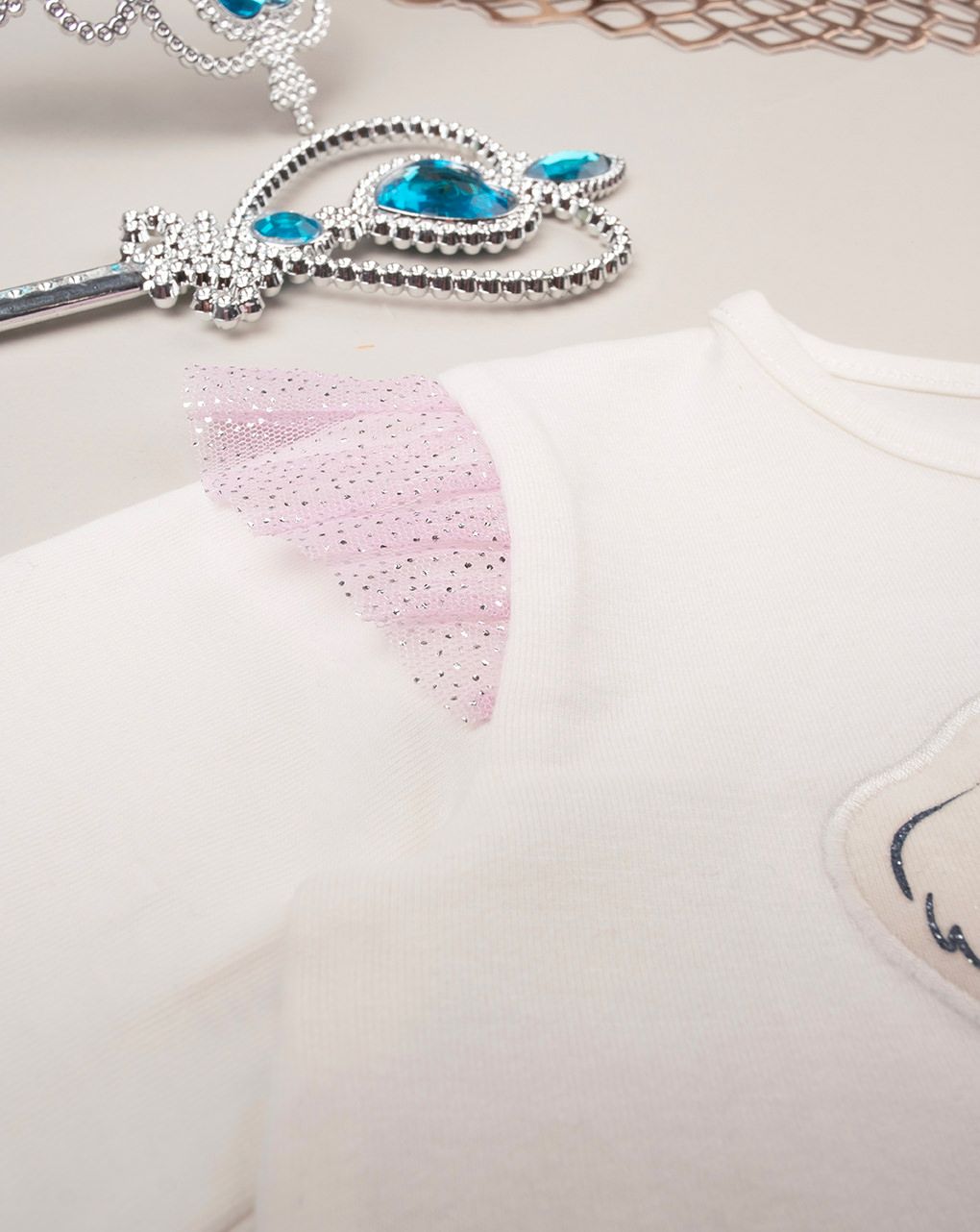 βρεφική μπλούζα λευκή με σκυλάκι για κορίτσι - Prénatal