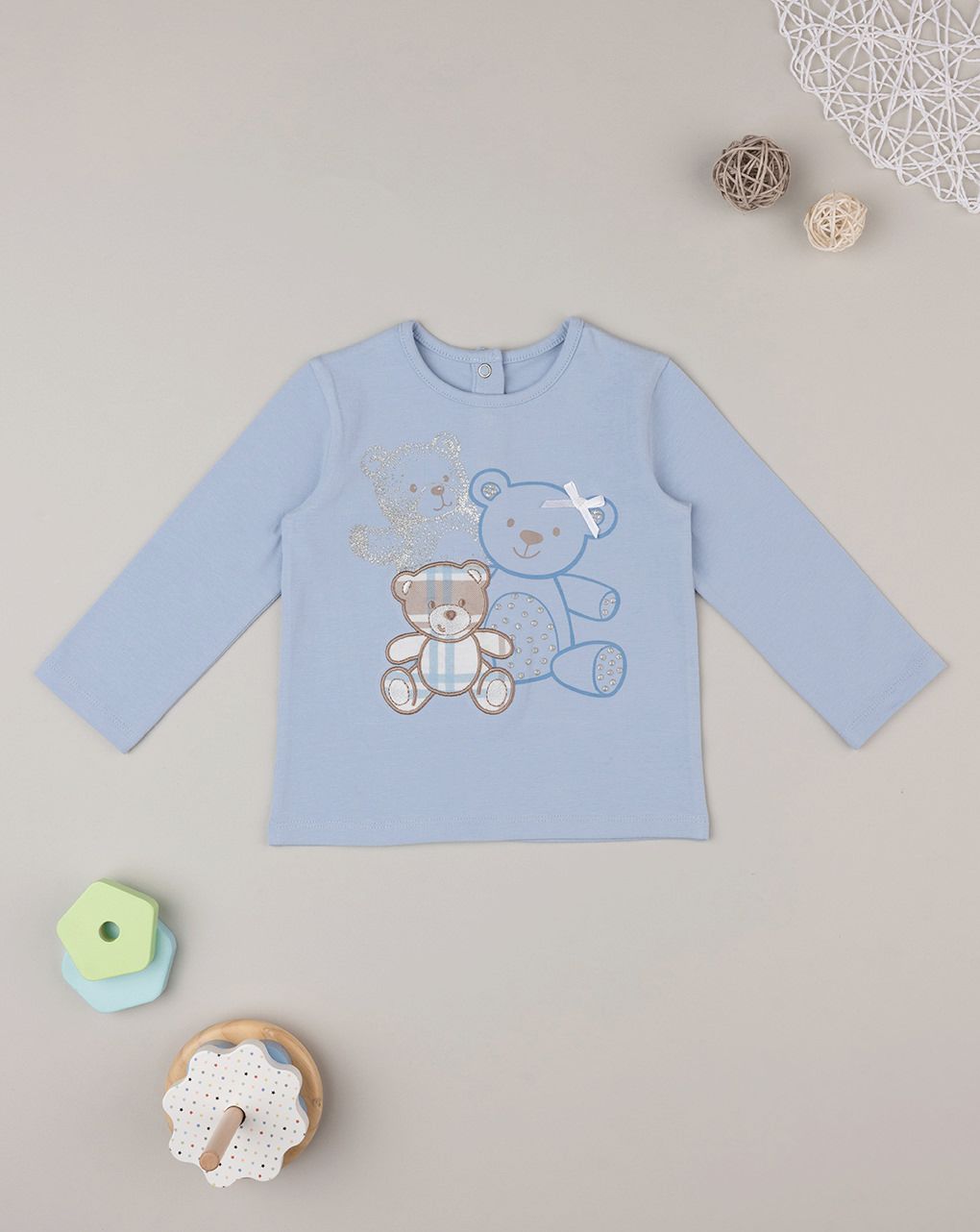 βρεφική μπλούζα γαλάζια teddy για κορίτσι - Prénatal