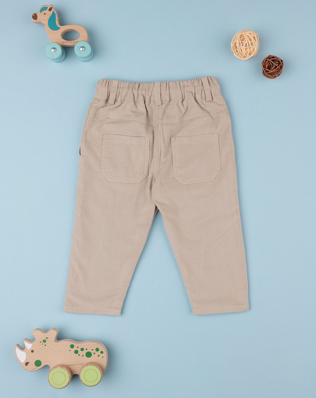 βρεφικό παντελόνι βελουτέ μπεζ artic για αγόρι - Prénatal