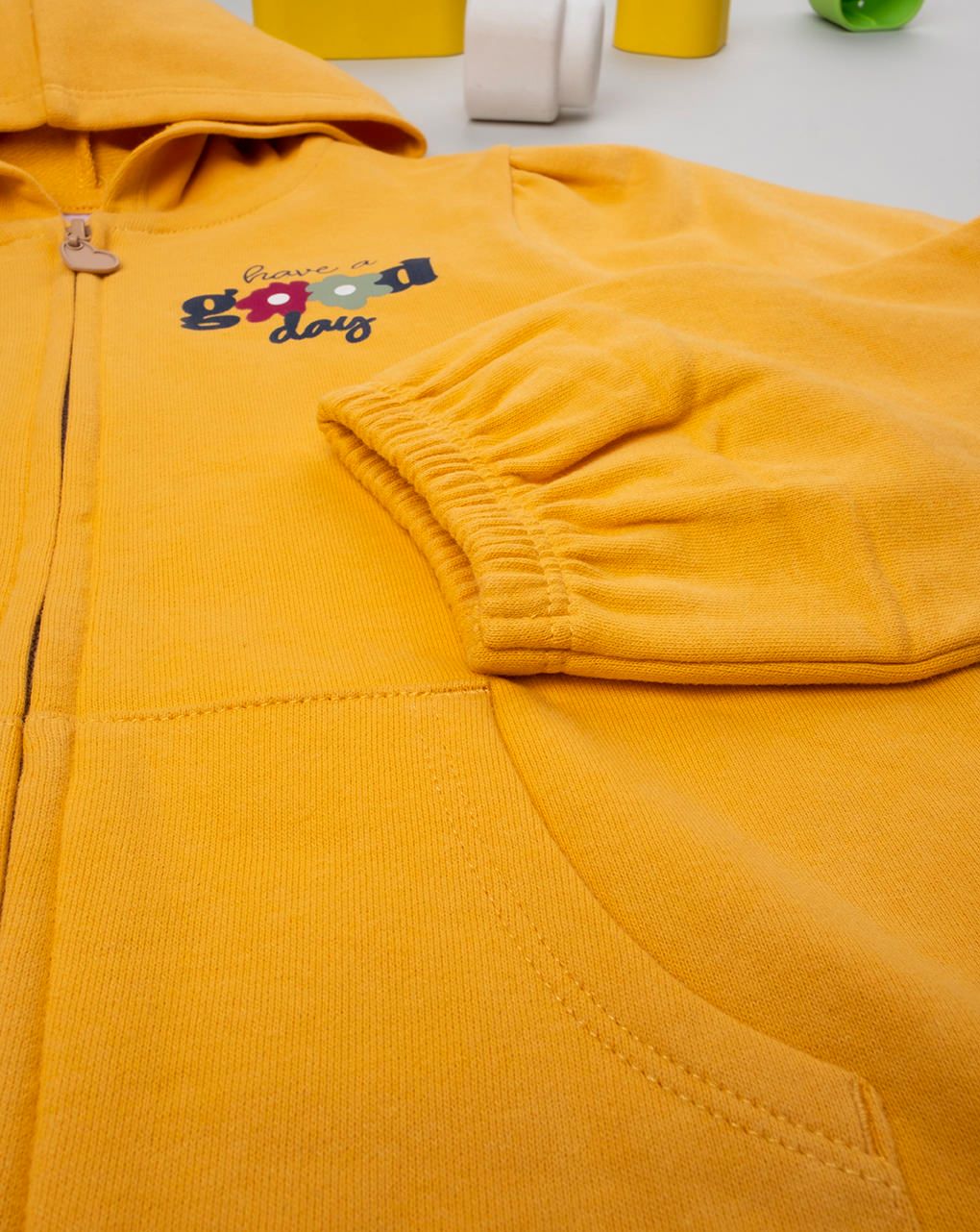 παιδική ζακέτα φούτερ κίτρινη good day για κορίτσι - Prénatal