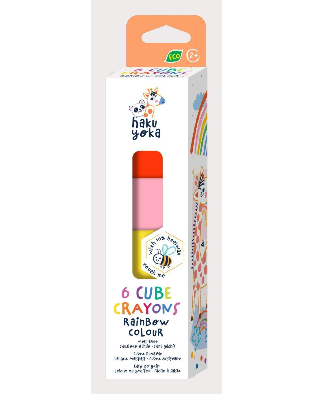 Haku yoka 6 cube crayons - rainbow colour cp223092