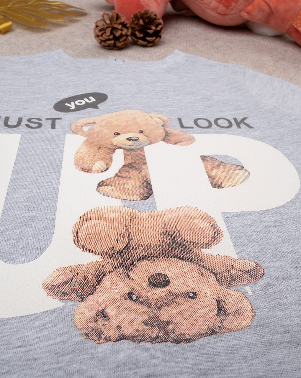 βρεφική μπλούζα γκρι teddy για αγόρι - Prénatal