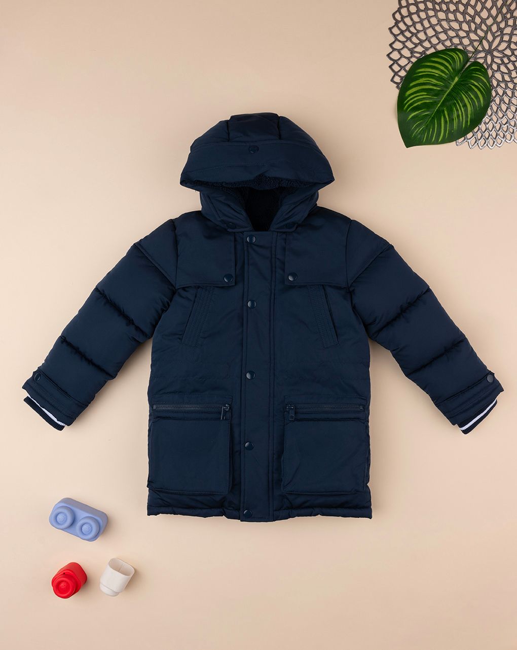 παιδικό μπουφάν φουσκωτό μπλε για αγόρι - Prénatal