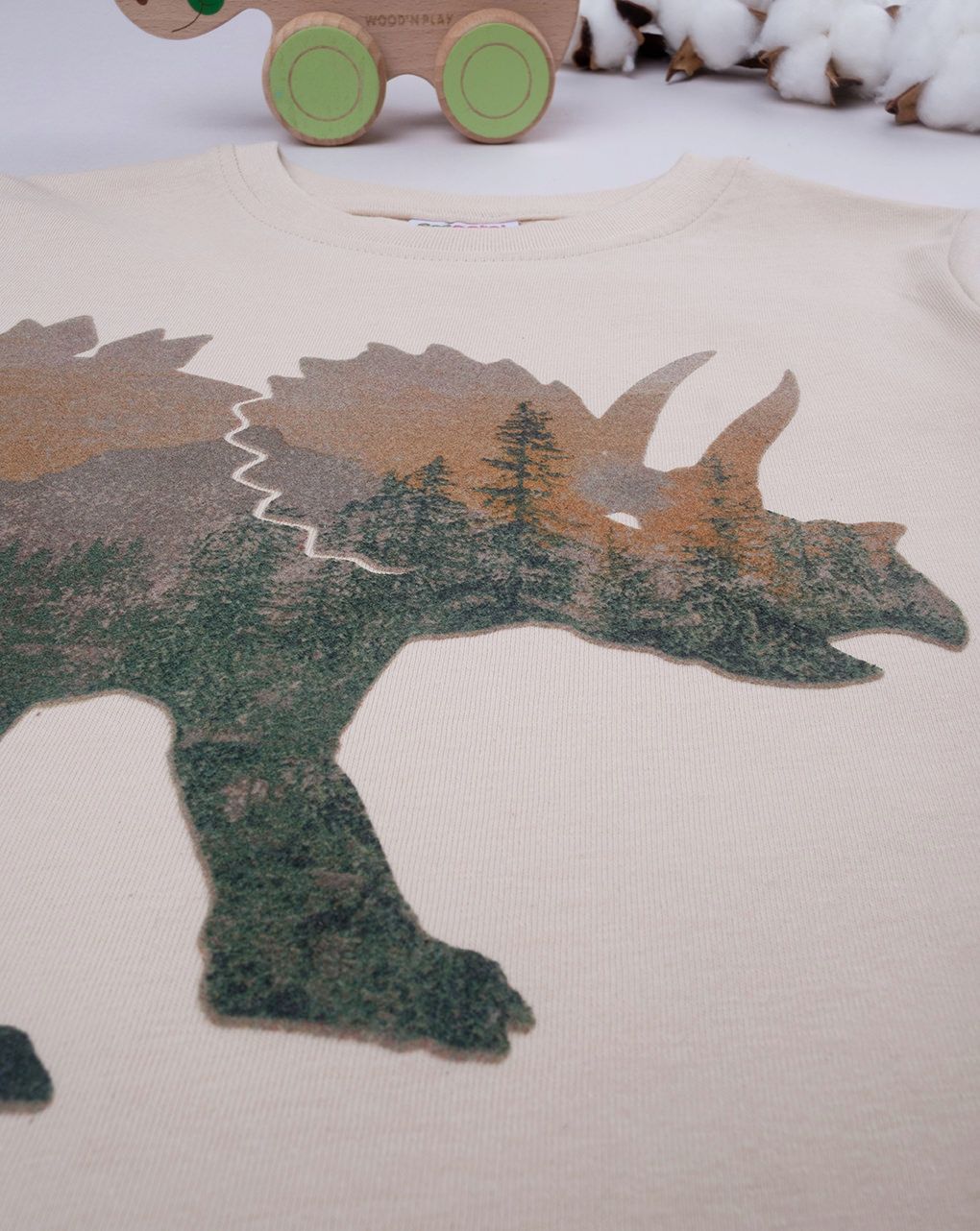 παιδική μπλούζα μπεζ με ρινόκερο για αγόρι - Prénatal