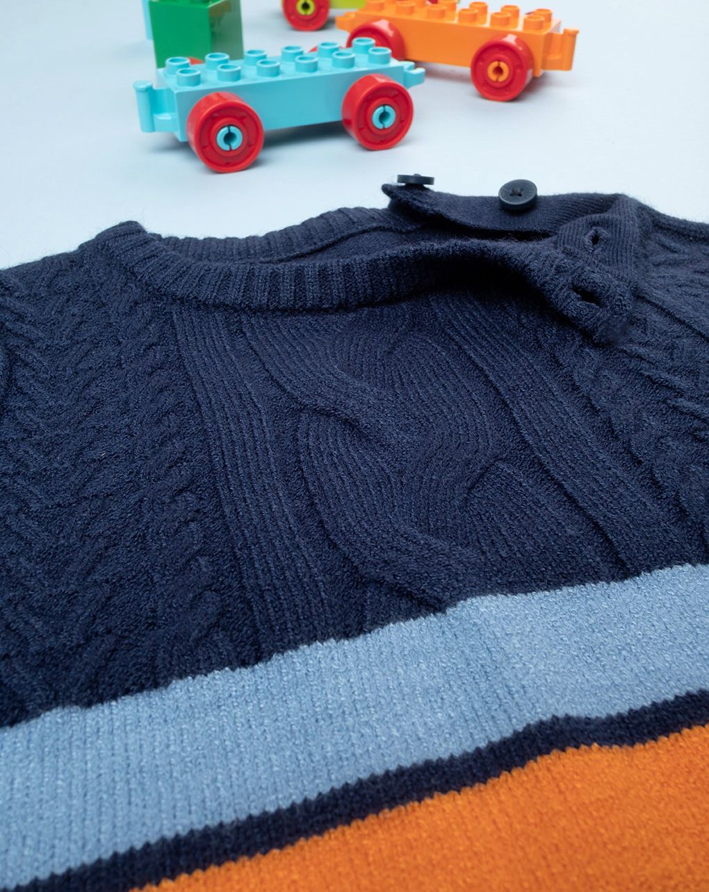 βρεφικό πουλόβερ μπλε ριγέ για αγόρι - Prénatal