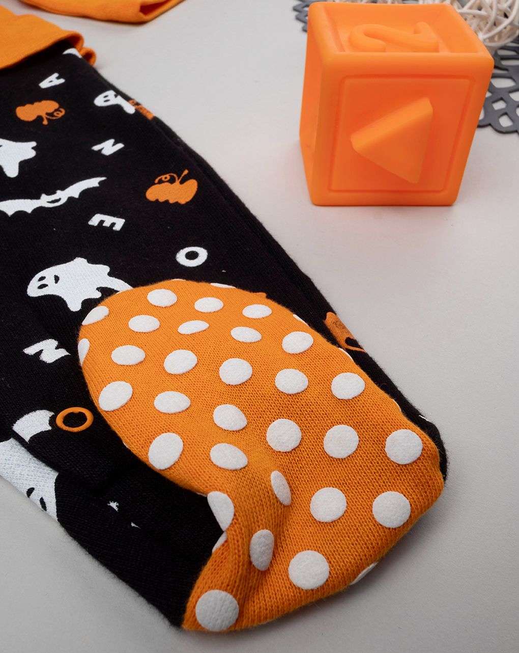 βρεφικό φορμάκι halloween πορτοκαλί/μαύρο για κορίτσι - Prénatal