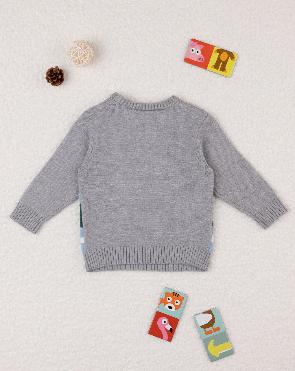 βρεφικό πουλόβερ γκρι les alpes για αγόρι - Prénatal