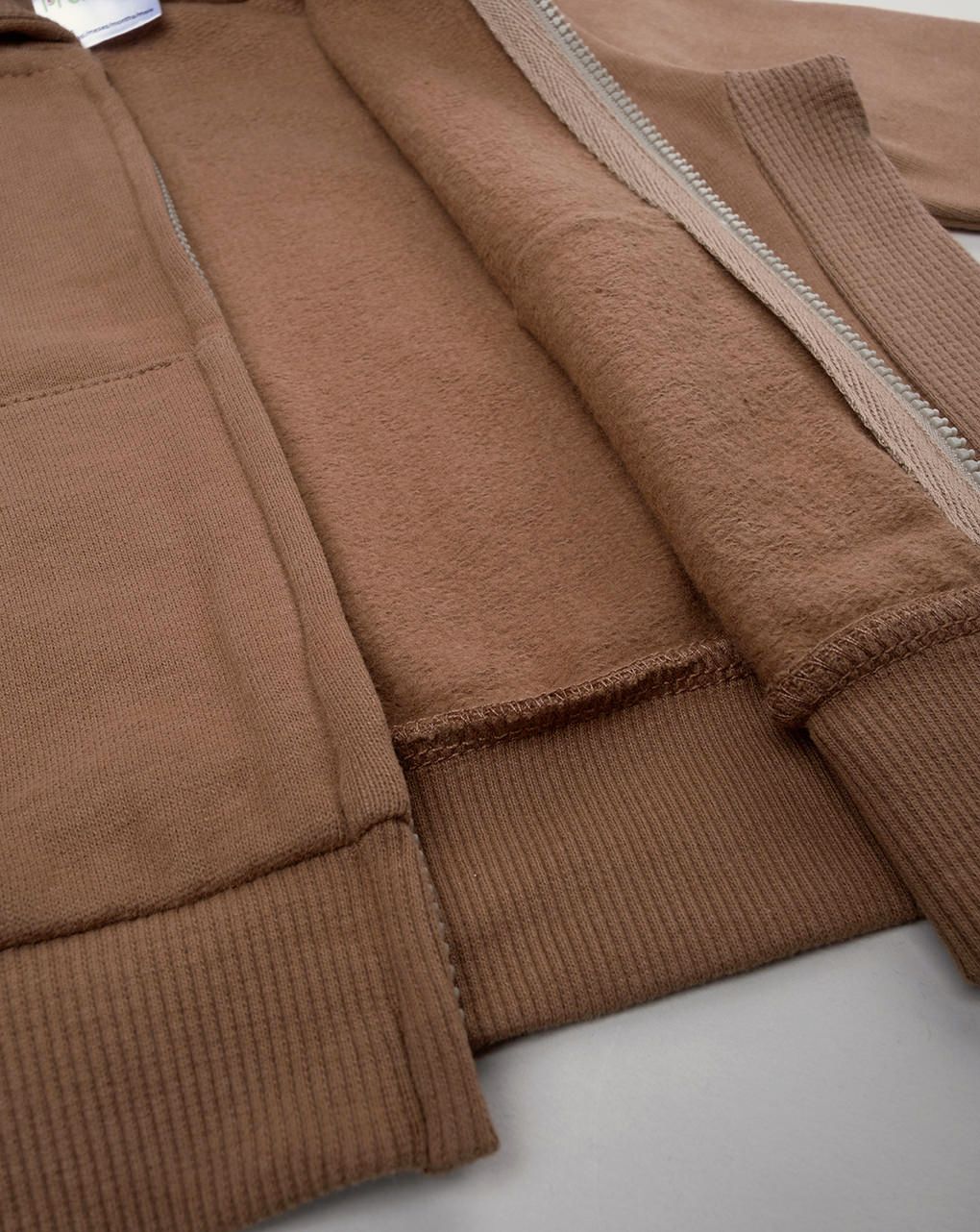 βρεφική ζακέτα φούτερ καφέ teddy για αγόρι - Prénatal