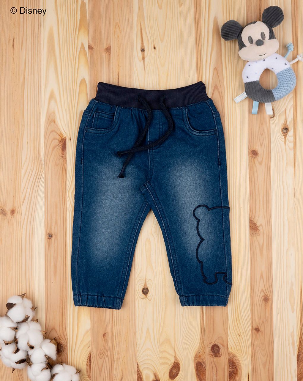 βρεφικό τζιν παντελόνι μπλε teddy για αγόρι