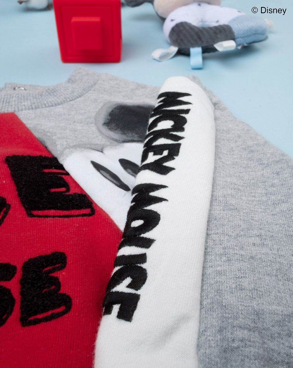 μπλούζα φούτερ γκρι/κόκκινη με το mickey για αγόρι - Prénatal