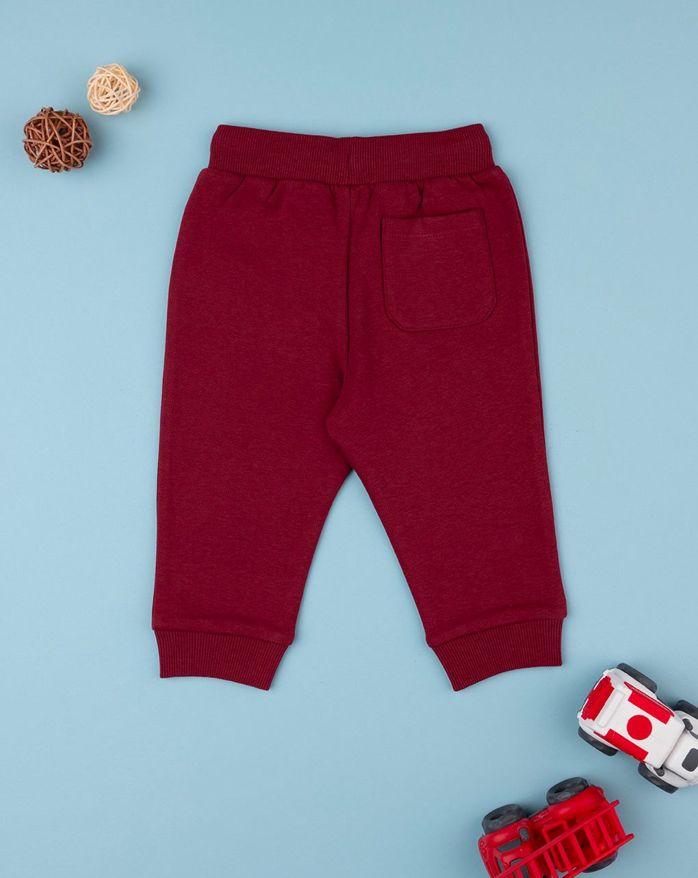 βρεφικό παντελόνι φόρμας μπορντώ για αγόρι - Prénatal