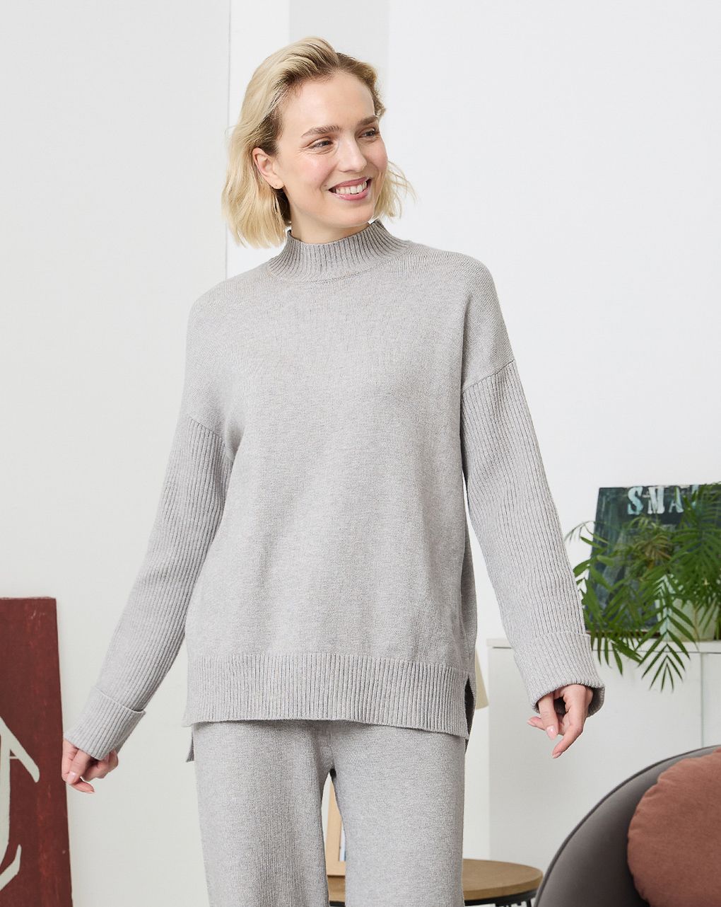 γυναικείο πουλόβερ εγκυμοσύνης γκρι - Prénatal