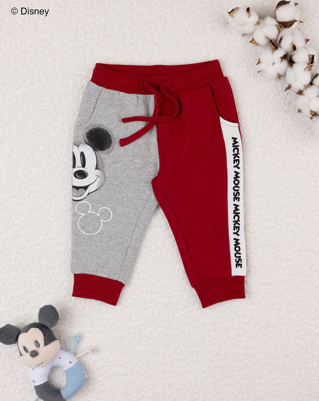 παντελόνι φόρμας γκρι/κόκκινο με το mickey για αγόρι - Prénatal