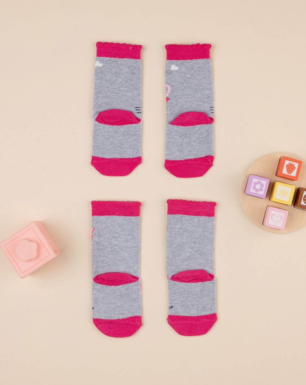 βρεφικά καλτσάκια με γατάκια x2 για κορίτσι - Prénatal