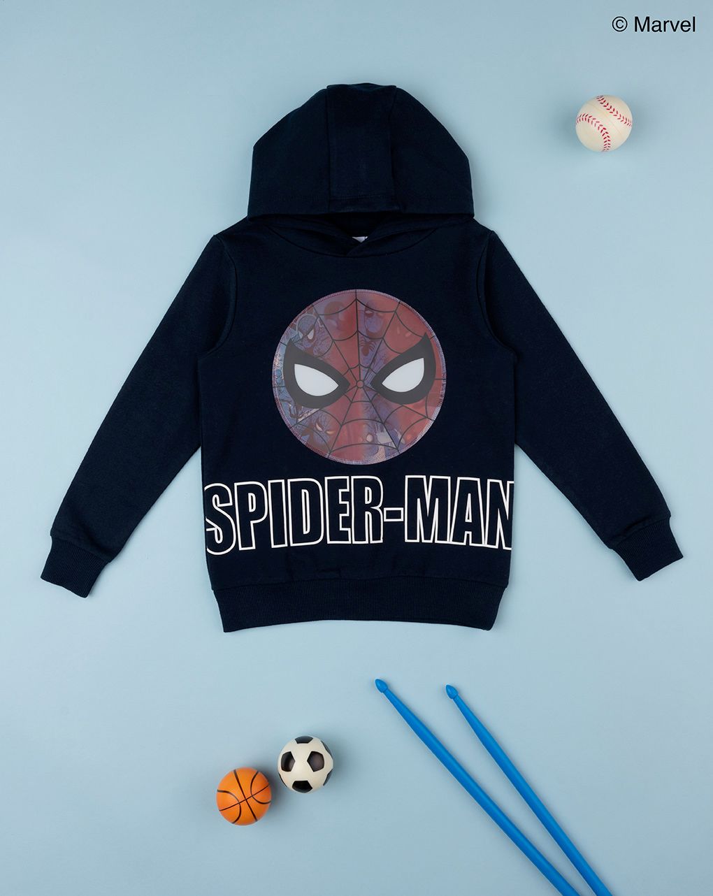 παιδική μπλούζα φούτερ μπλε με το spiderman για αγόρι