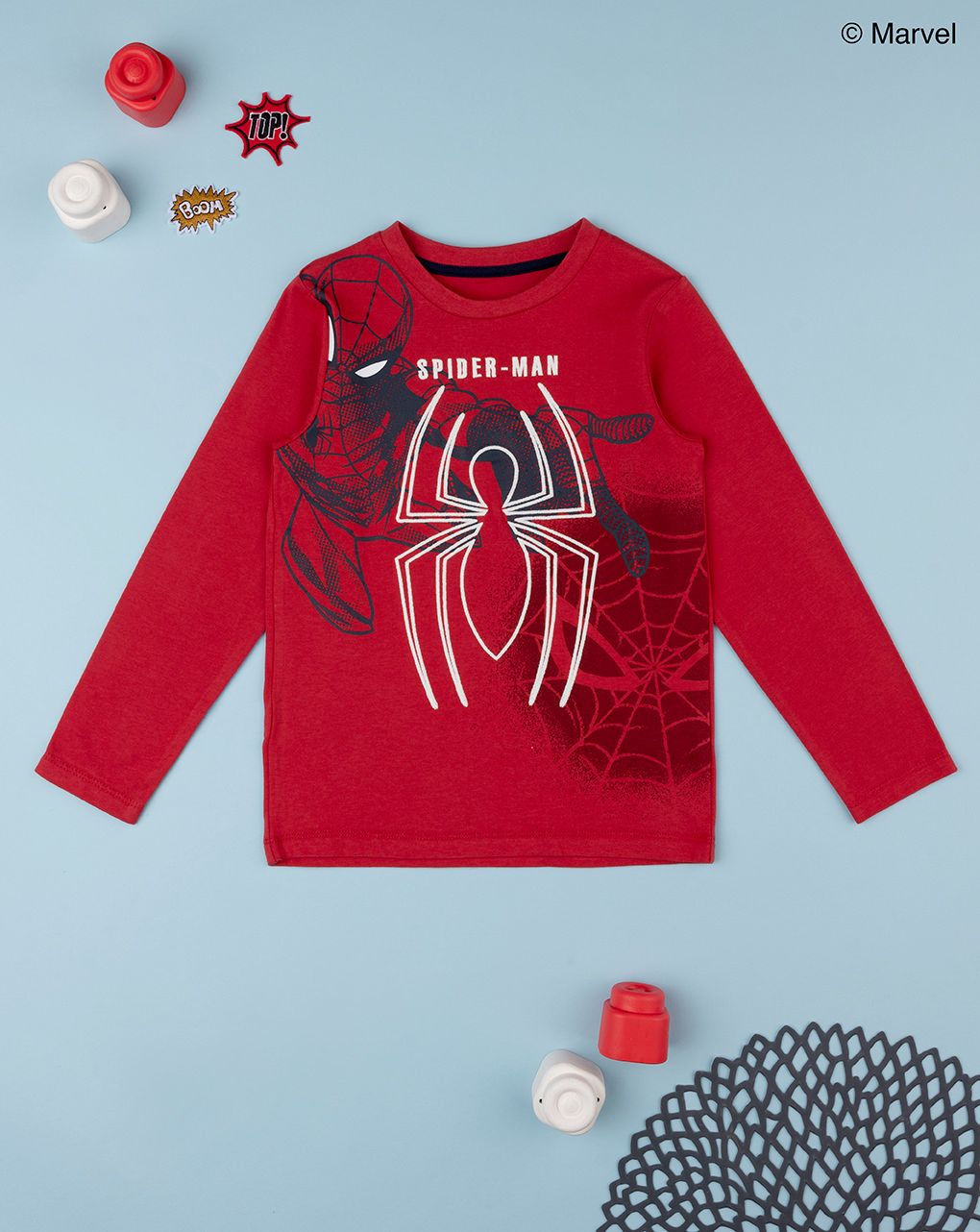 παιδική μπλούζα κόκκινη με το spiderman για αγόρι - Prénatal
