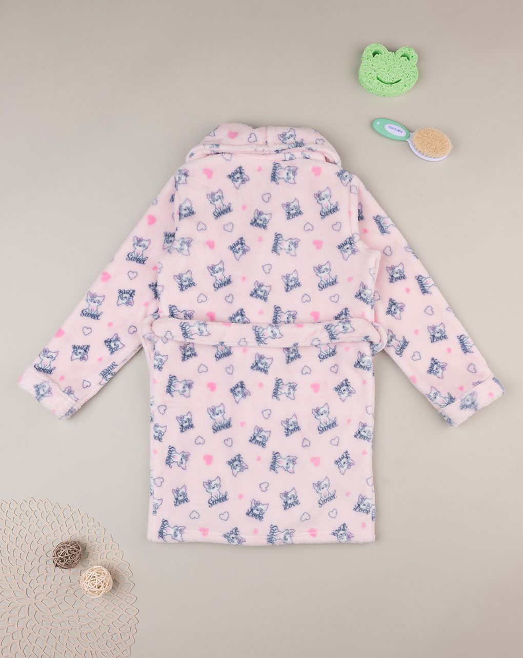 παιδική σενίλ ρόμπα ροζ με γατάκια για κορίτσι - Prénatal