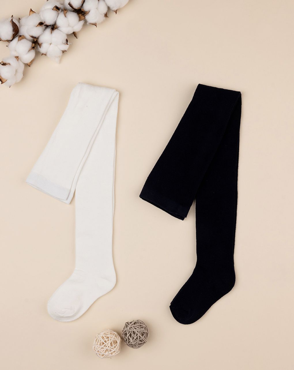 παιδικά καλσόν πακέτο x2 λευκό/μπλε για κορίτσι - Prénatal