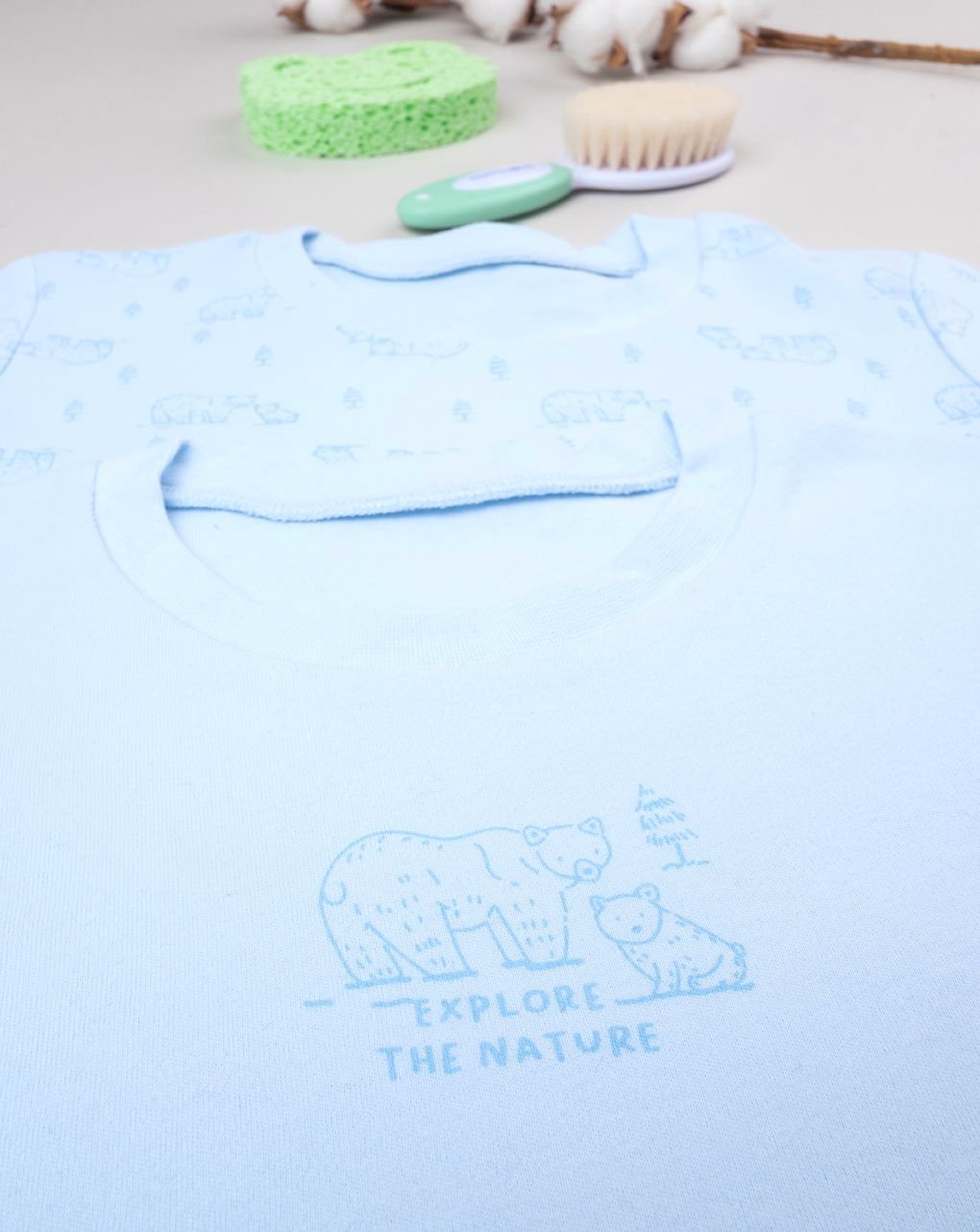 παιδικά κοντομάνικα φακελάκια πακέτο x2 αρκουδάκια για αγόρι - Prénatal