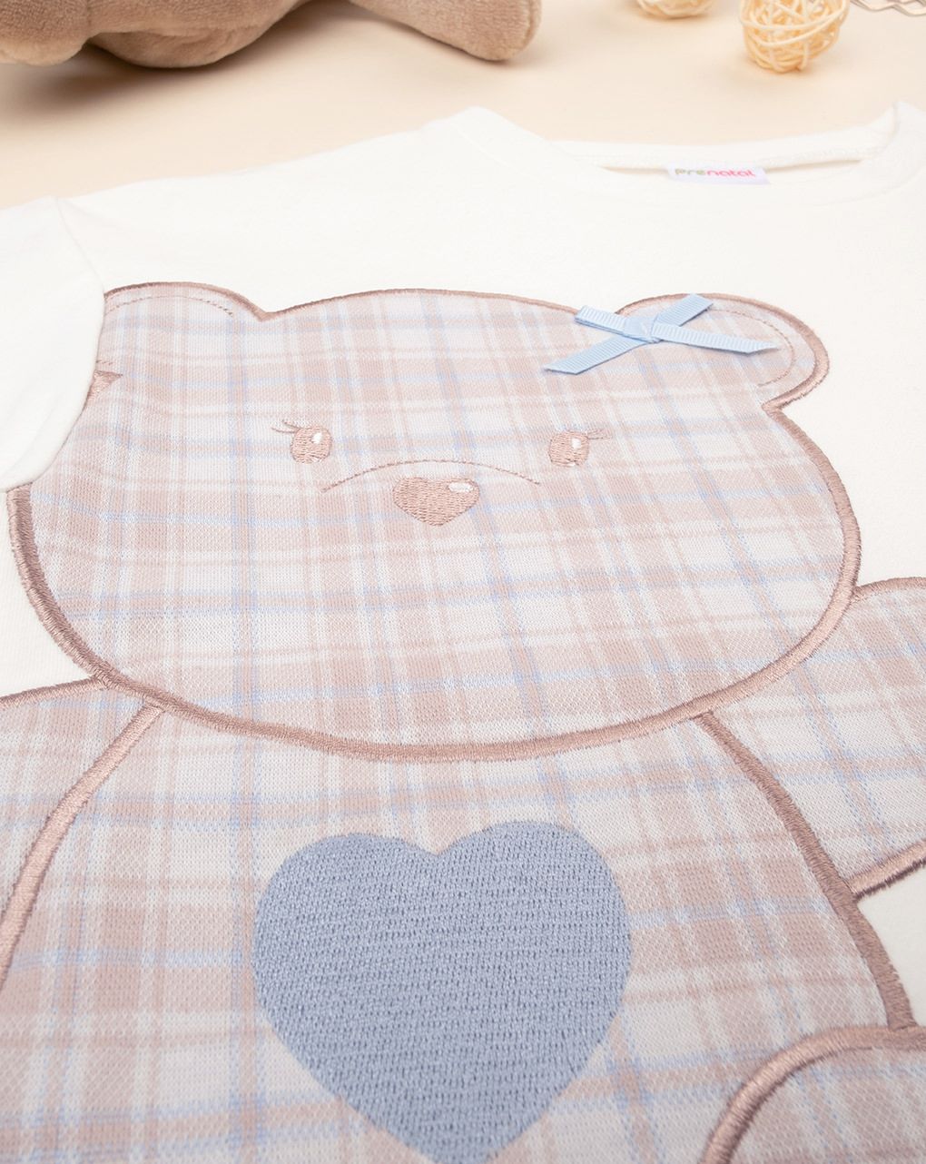 παιδική μπλούζα φούτερ λευκή με αρκουδάκι για κορίτσι - Prénatal