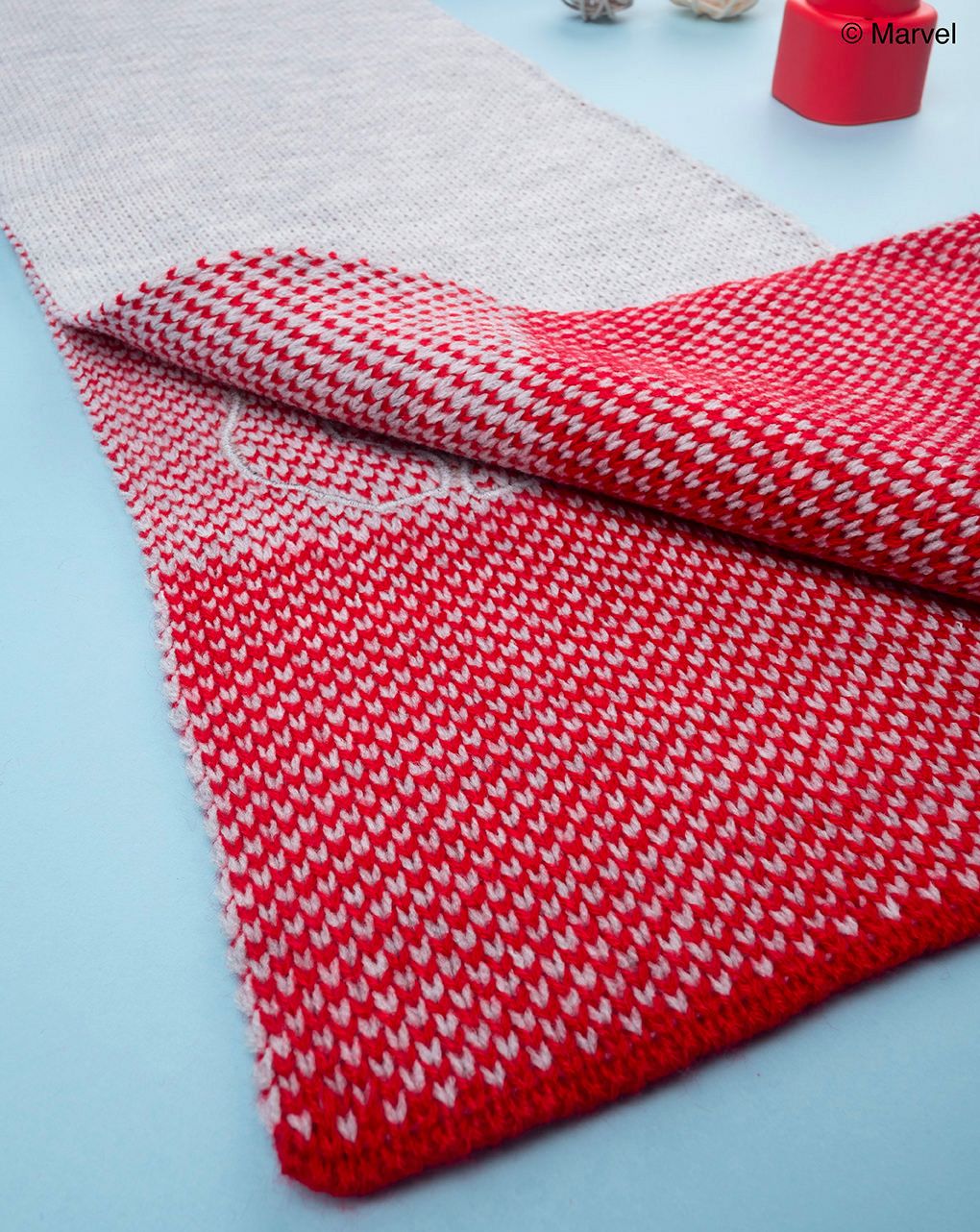 παιδικό κασκόλ πλεκτό γκρι με το spiderman για αγόρι - Prénatal