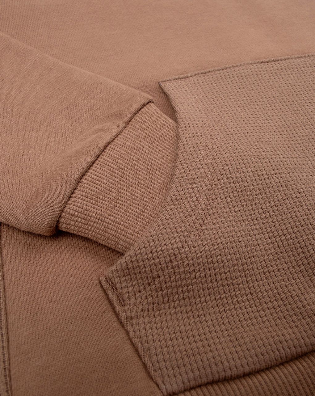 παιδική μπλούζα φούτερ καφέ με κουκούλα για αγόρι - Prénatal