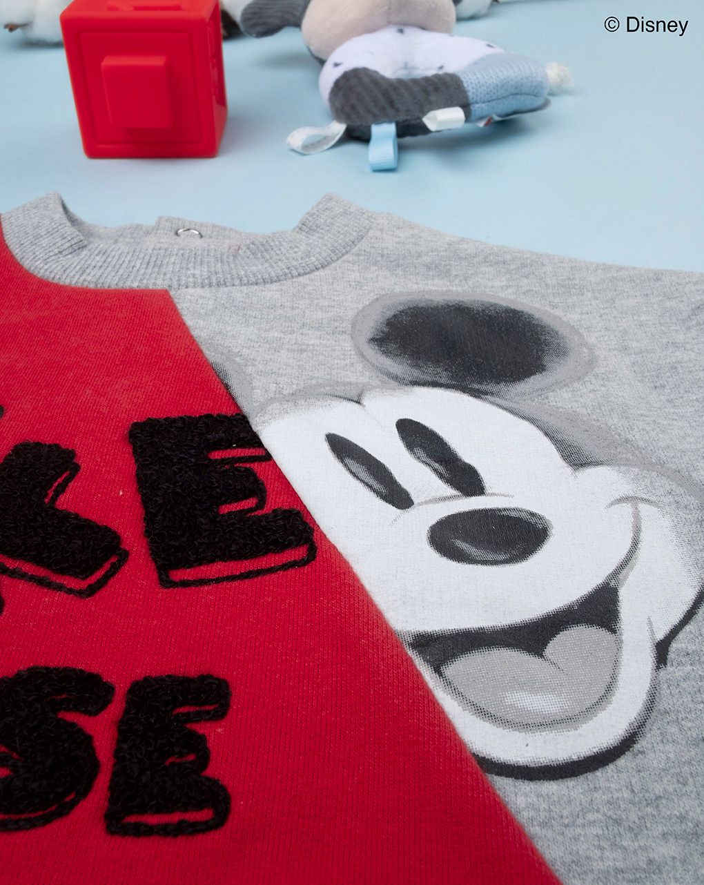 μπλούζα φούτερ γκρι/κόκκινη με το mickey για αγόρι - Prénatal