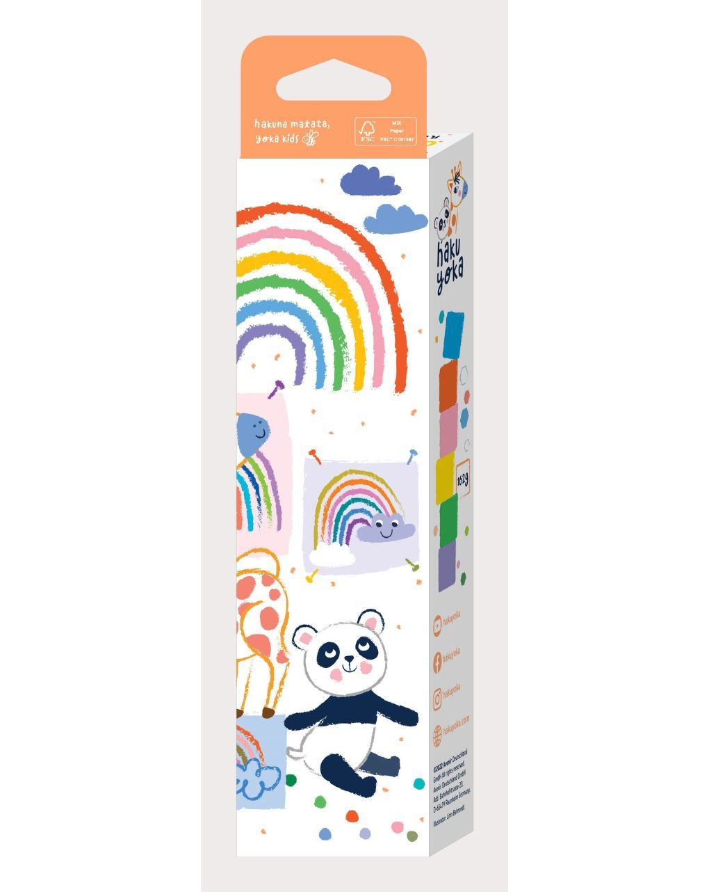 Haku yoka 6 cube crayons - rainbow colour cp223092 - HAKU YOKA