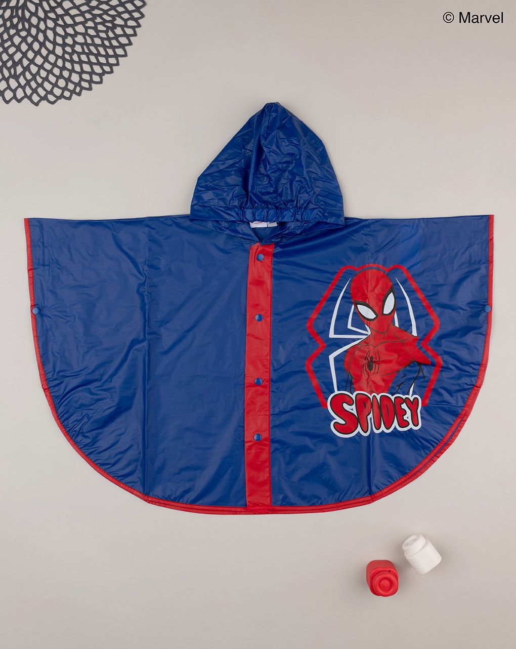 παιδικό αδιάβροχο μπλε με το spiderman για αγόρι