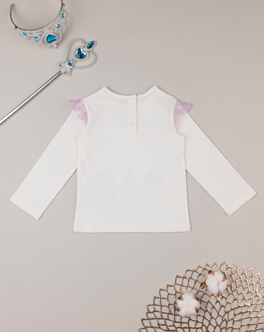 βρεφική μπλούζα λευκή με σκυλάκι για κορίτσι - Prénatal