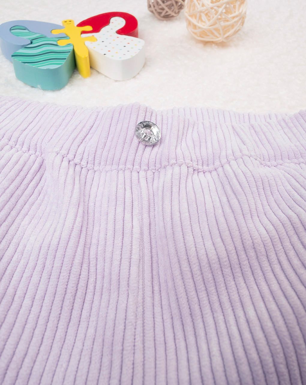 παιδικό παντελόνι βελουτέ λιλά για κορίτσι - Prénatal