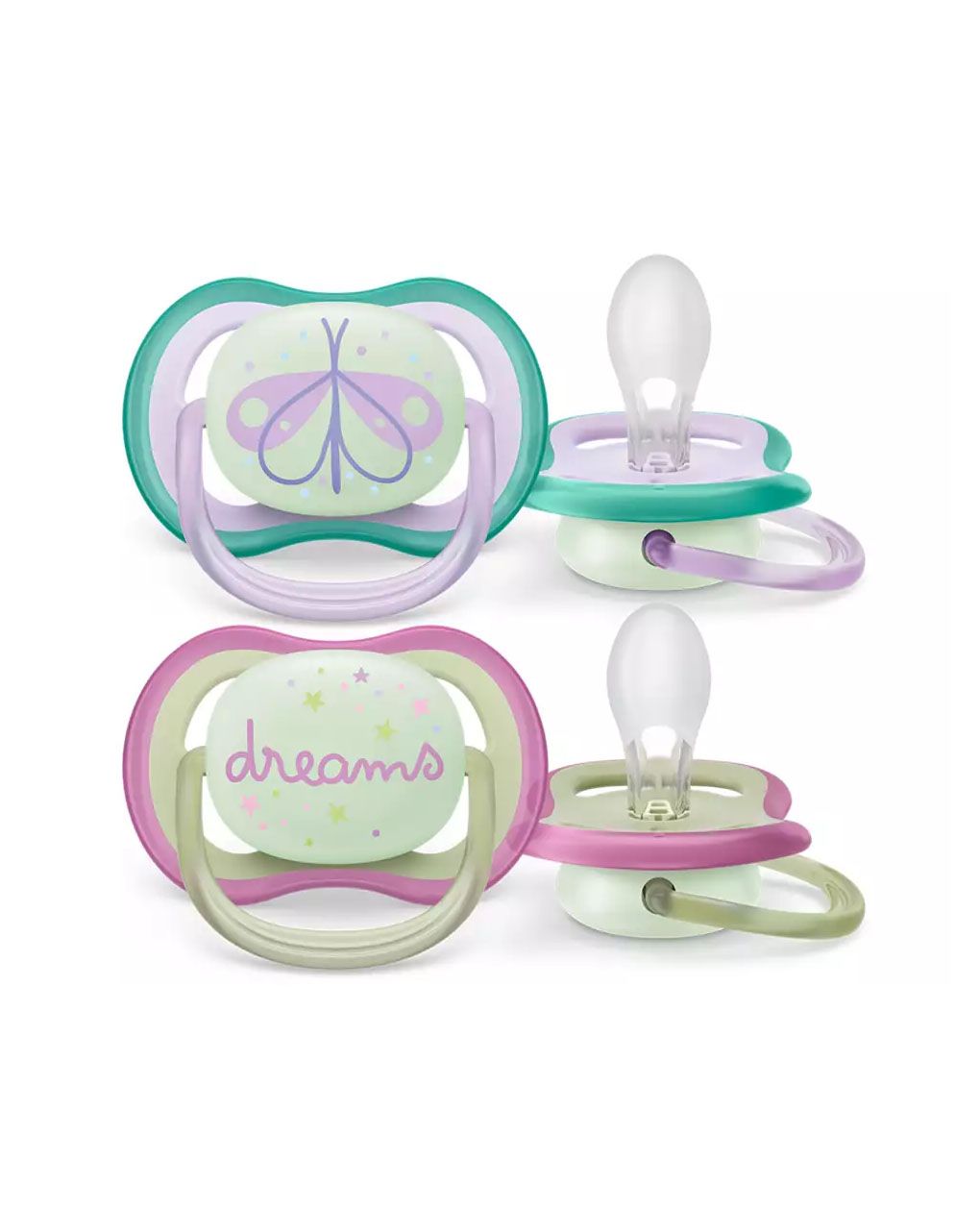 Philips avent πιπίλα ultra air nighttime dragonfly-dreams 0-6m, scf376/19
