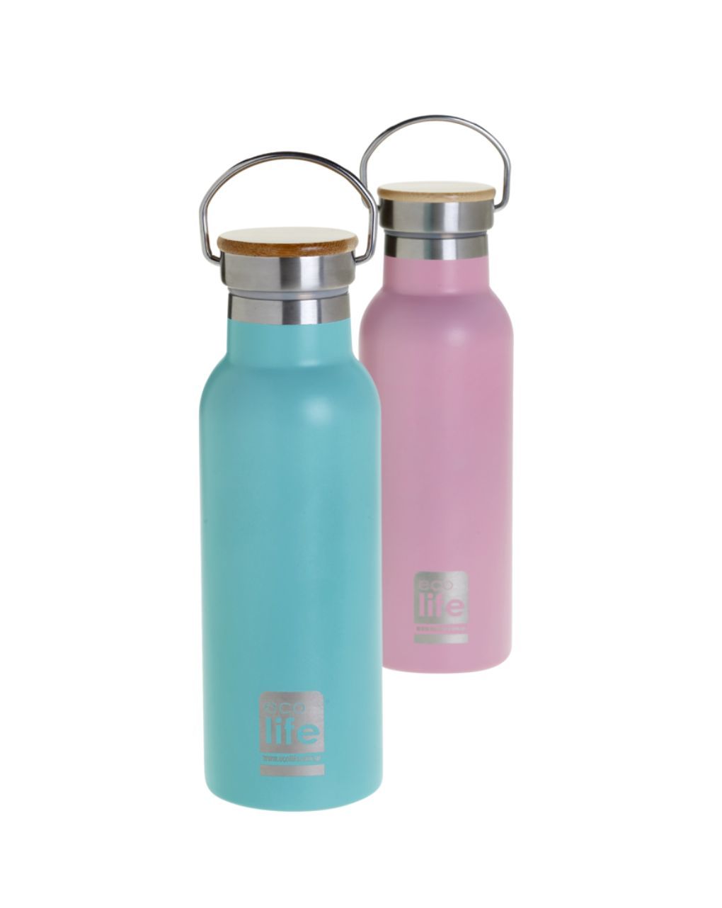 Ecolife μπουκάλι θερμός bamboo lid 500ml pink 33-bo-3043 - Ecolife