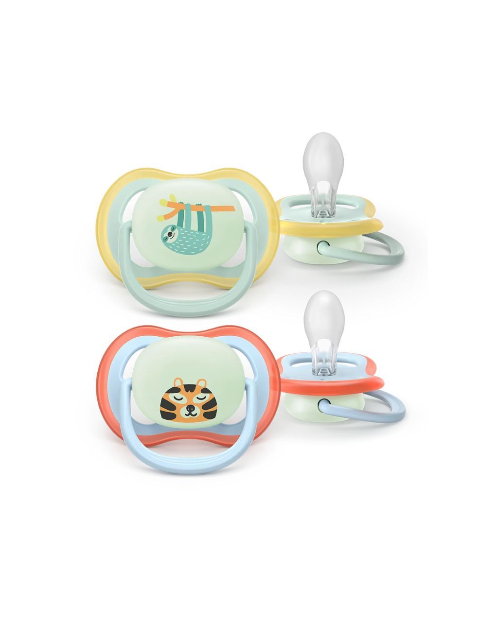 Philips avent πιπίλα σιλικόνης ultra air nighttime 2τμχ 0-6 μηνών κοάλα/τίγρης scf376/24 - Philips Avent
